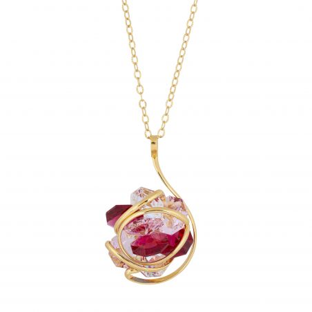 ovale Swarovski munt kristal ketting
