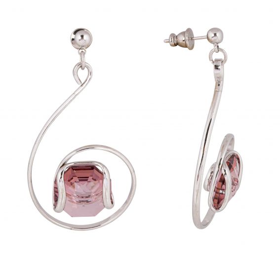 Boucles d'oreilles Andrea Marazzini - Cristal Swarovski  Octagon Antique Pink Courtes