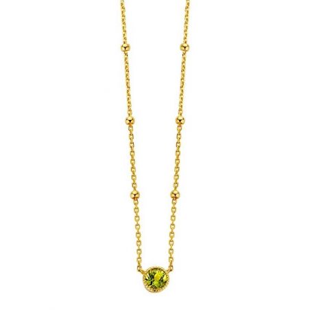 Collier Blossom - 1 peridot - Bijoux en argent avec diamants