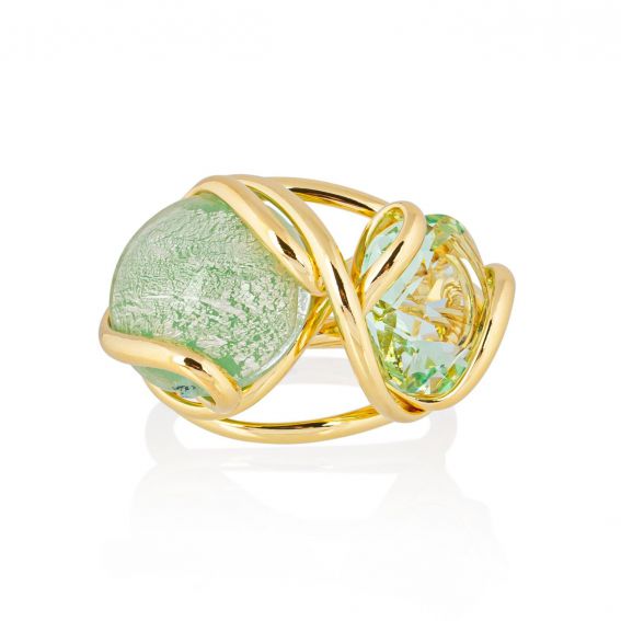 Andrea Marazzini - Bague cristal Swarovski Venice Peridot Double Cristal