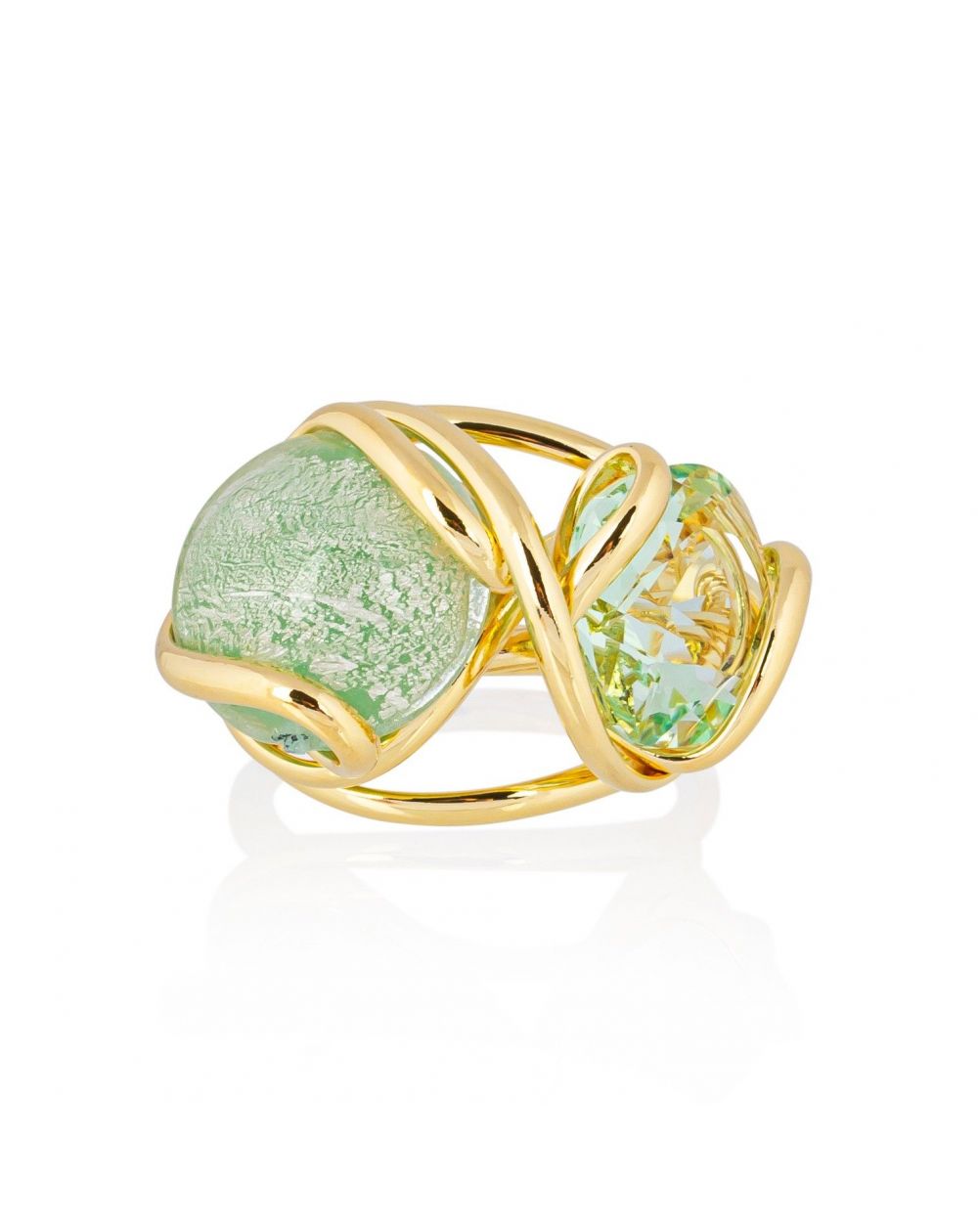 Andrea Marazzini - Bague cristal Swarovski Venice Peridot Double Cristal