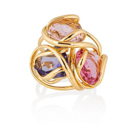 Marazzini Swarovski Crystal Mini Green Opal Ring