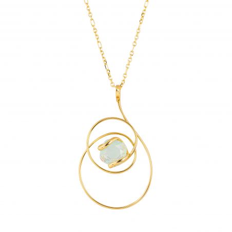 oval Swarovski mint crystal necklace