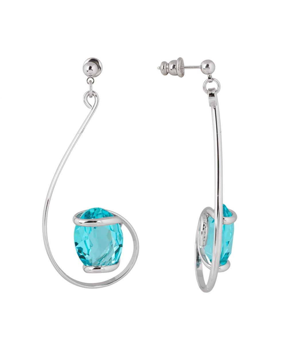 Boucles d'oreilles Andrea Marazzini - Cristal Swarovski Ovale Light Turquoise