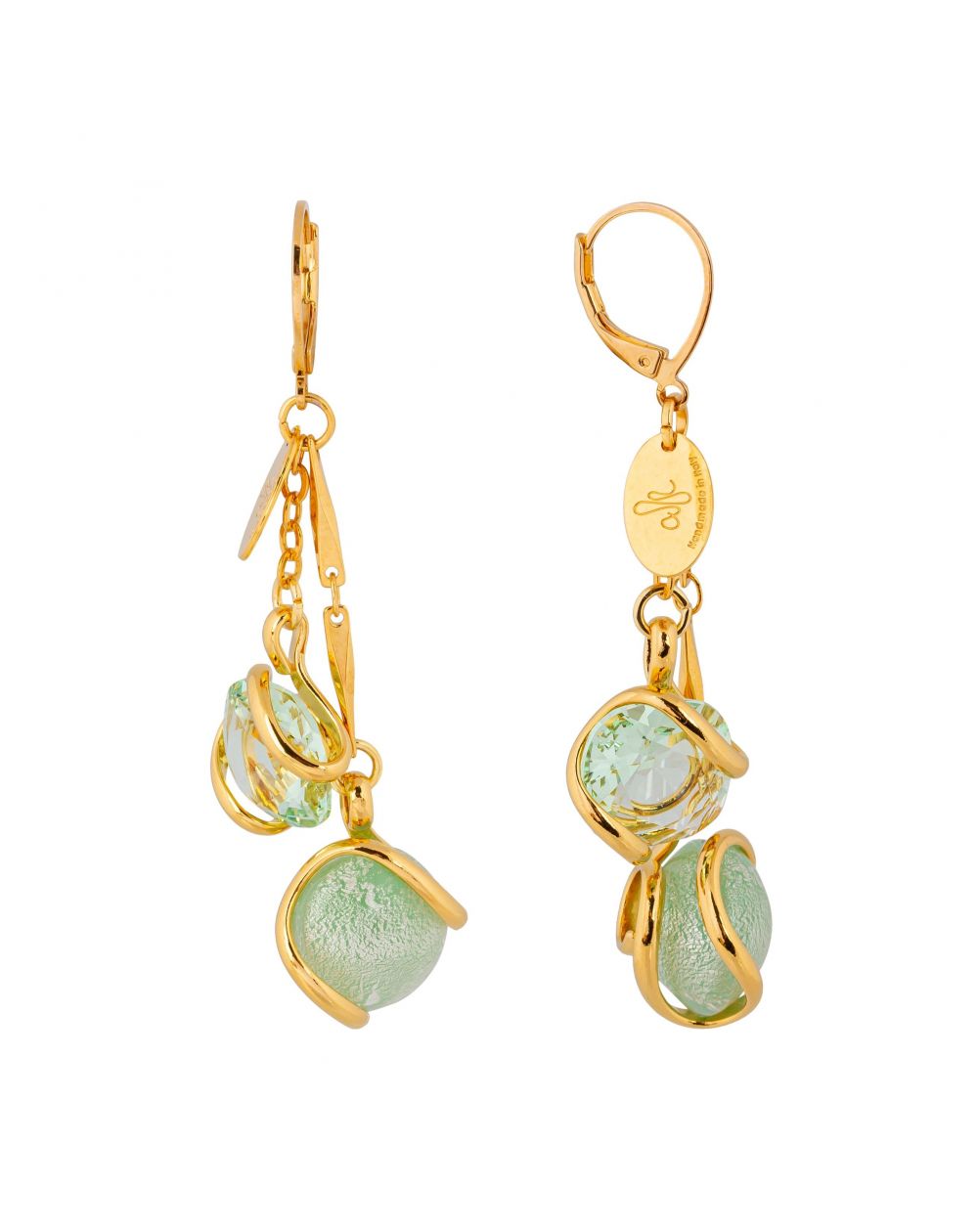 Boucles d'oreilles Andrea Marazzini - Cristal Swarovski Venice Peridot Double