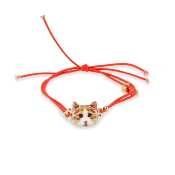 Bracelet 7bis lolcat, chat orange - Bracelets bijoux de la marque 7bis