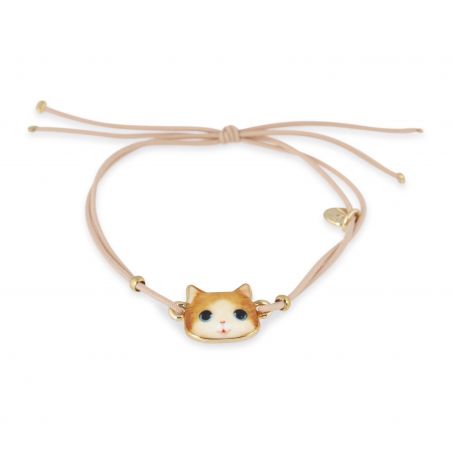 Bracelet 7bis lolcat, chat rose poudrée - Bracelets bijoux de la marque 7bis