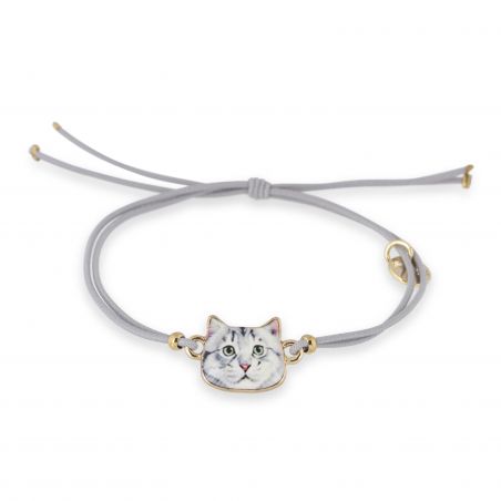 Bracelet 7bis lolcat, chat gris - Bracelets bijoux de la marque 7bis