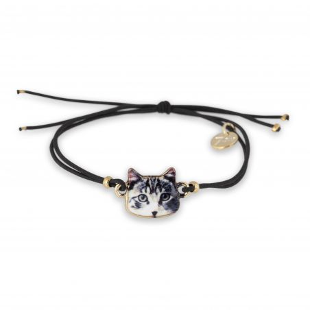 Bracelet 7bis lolcat, chat noir - Bracelets bijoux de la marque 7bis