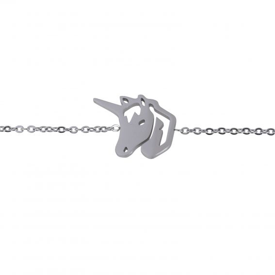 Bracelet 7bis Licorne argenté - Acier inoxydable