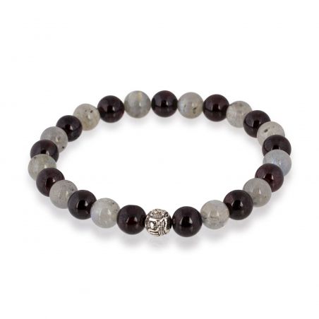 Bracelet Göshö [Créativité] Grenat & Labradorite - Pierres naturelles