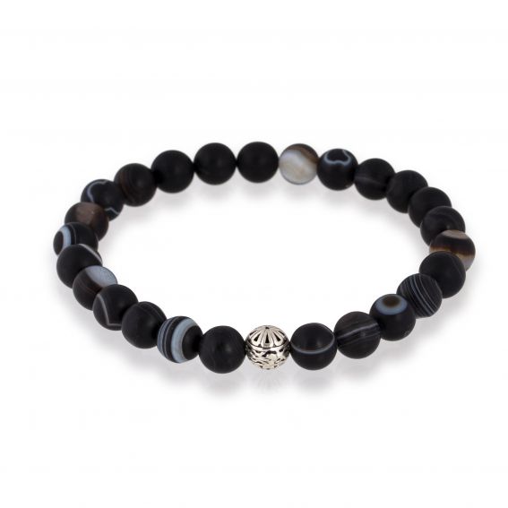 Göshö - [Soothing] Agate matte black eye - Bracelet Gosho