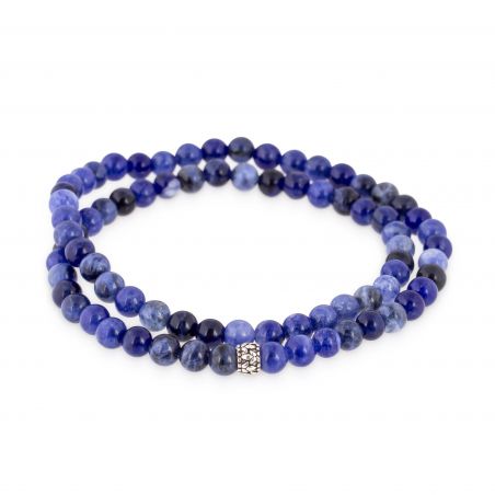 Bracelet Göshö [Confiance en soi] Sodalite brillant double tour - Pierres naturelles