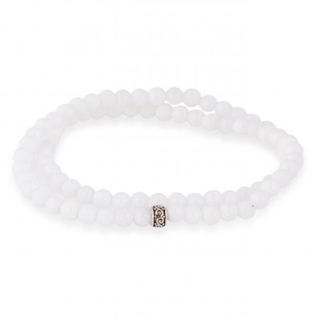 [Concentratie] Wit / crème jade - Armband Göshö