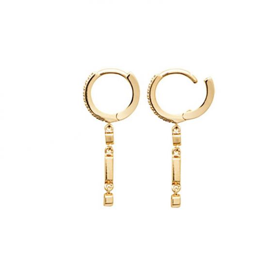 Créoles pendantes dorée pour femme - Bijoux plaqué or