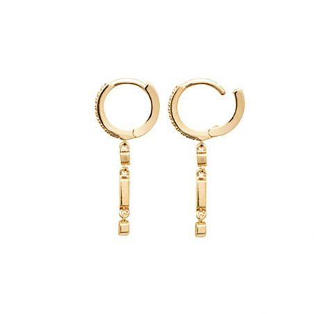 Créoles pendantes dorée pour femme - Bijoux plaqué or