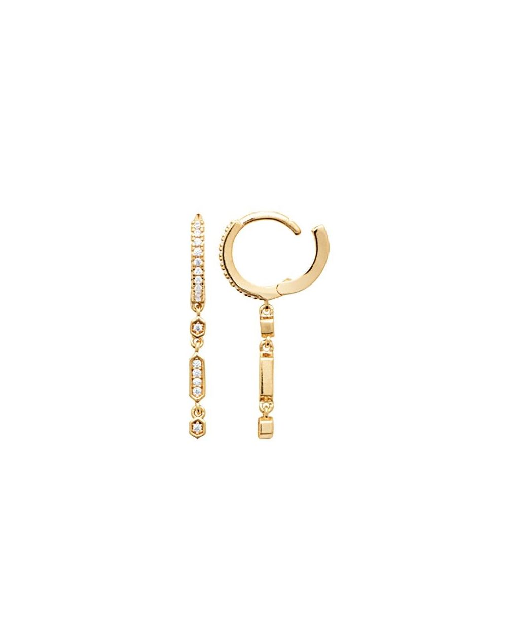 Créoles pendantes dorée pour femme - Bijoux plaqué or