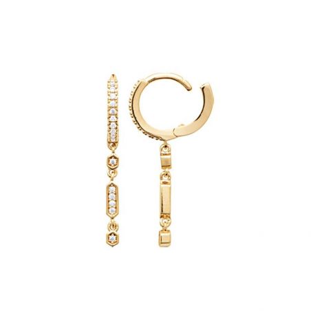 Créoles pendantes dorée pour femme - Bijoux plaqué or