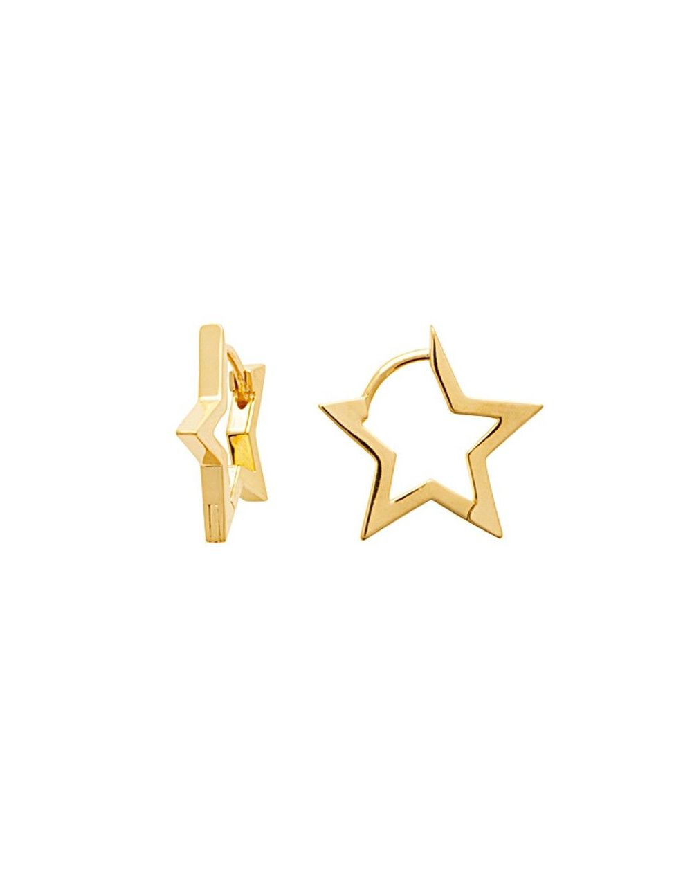 Créoles étoiles dorées pour femme - Bijoux plaqué or 18k