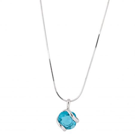 Marazzini ovale Swarovski kristal ketting Fuschia Doppio Cerchio