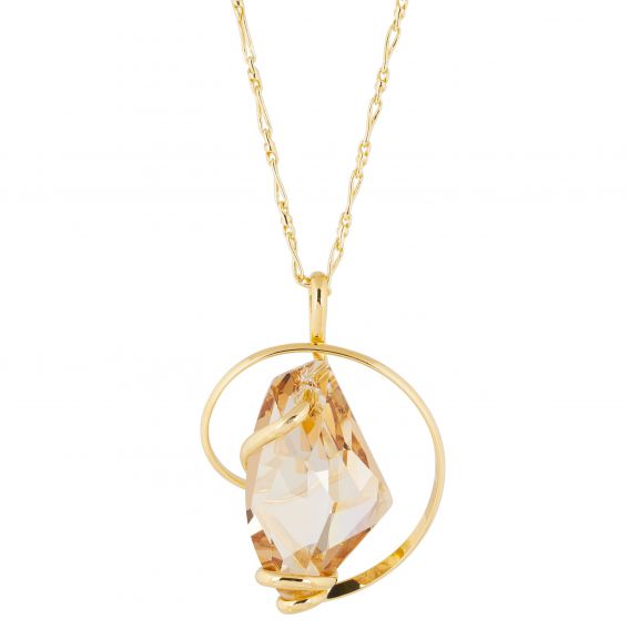 Marazzini ovale Swarovski kristal ketting Fuschia Doppio Cerchio