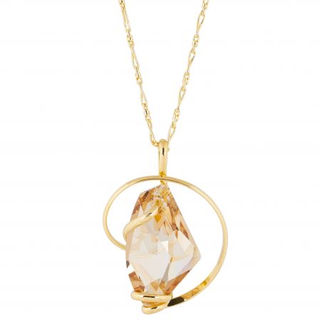 Marazzini ovale Swarovski kristal ketting Fuschia Doppio Cerchio