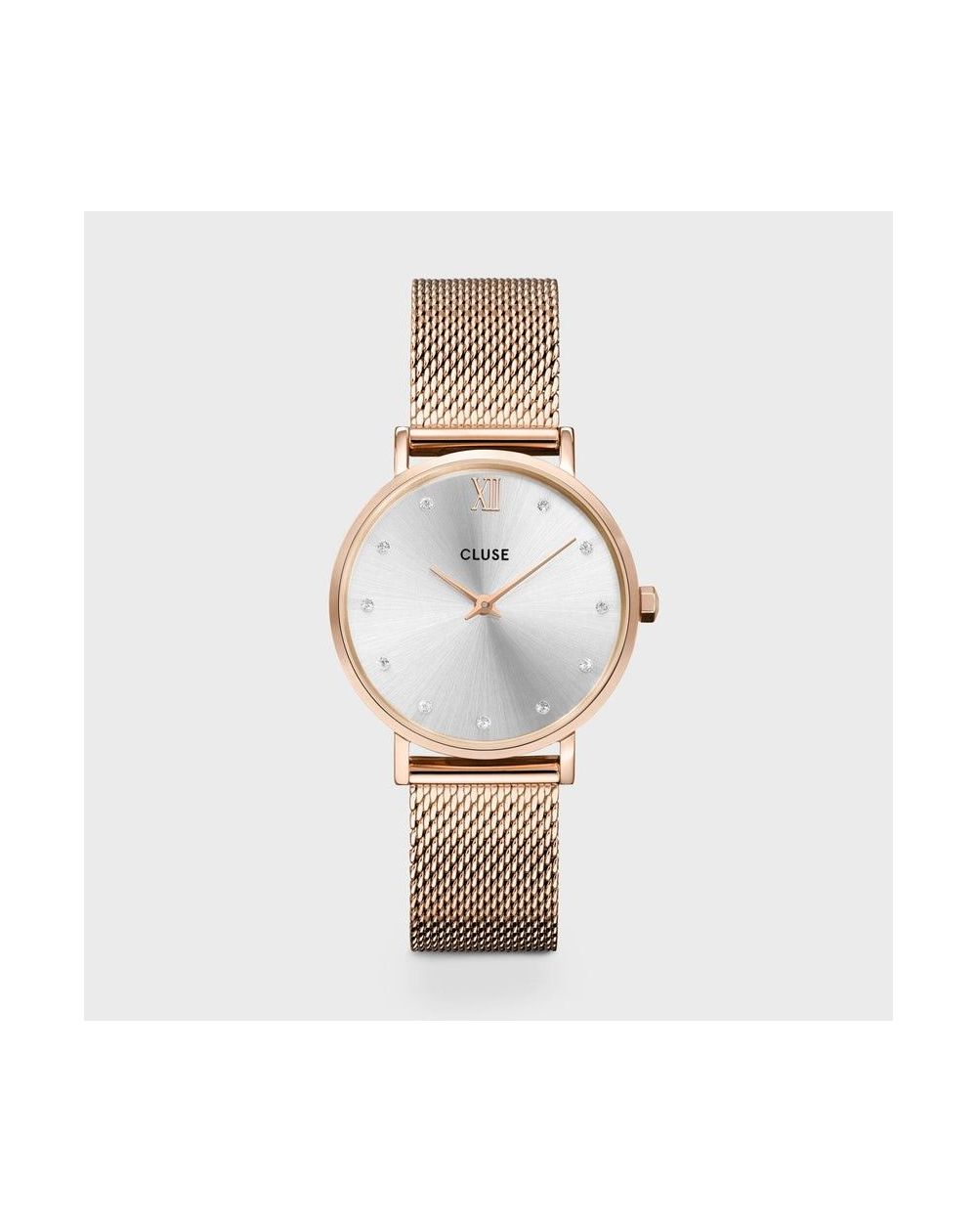 Montre CLUSE CW10205 - Minuit Mesh Crystals Silver Rose Gold