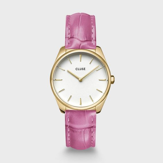 Montre CLUSE CW11213 - Féroce Petite Leather Croco Pink Gold