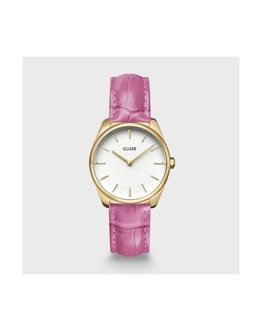 Montre CLUSE CW11213 - Féroce Petite Leather Croco Pink Gold