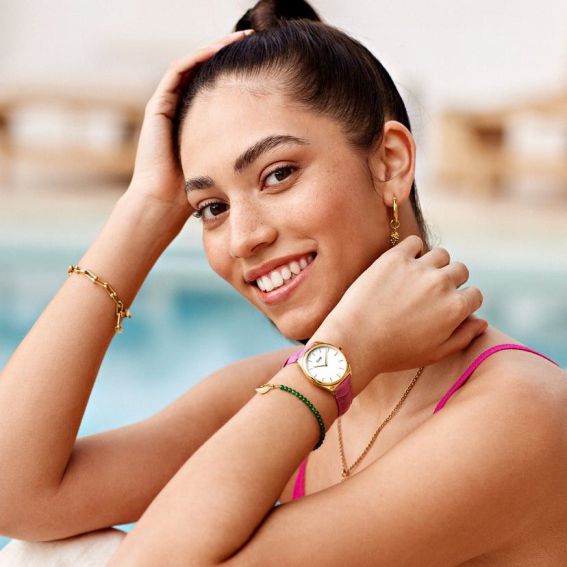 Montre CLUSE CW11213 - Féroce Petite Leather Croco Pink Gold