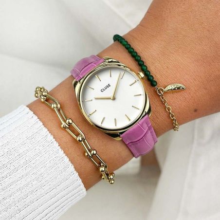 CLUSE horloge - Triomphe Steel White Pearl, zilverkleurig