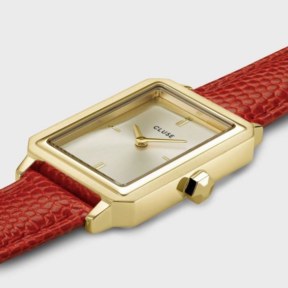 Montre CLUSE - Fluette Leather Coral Lizard Gold - CW11505