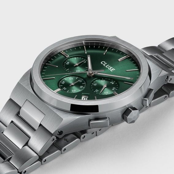 Montre CLUSE CW20803 - Vigoureux Chrono Steel Green Silver