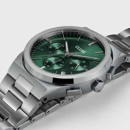 Montre CLUSE CW20803 - Vigoureux Chrono Steel Green Silver
