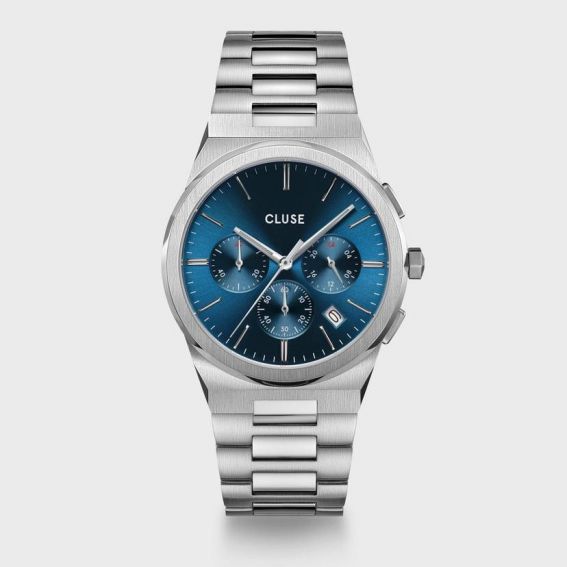 Montre CLUSE CW20803 - Vigoureux Chrono Steel Blue Silver