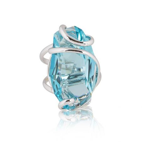 Ring Marazzini Swarovski Kristal Ovaal Licht Turkoois