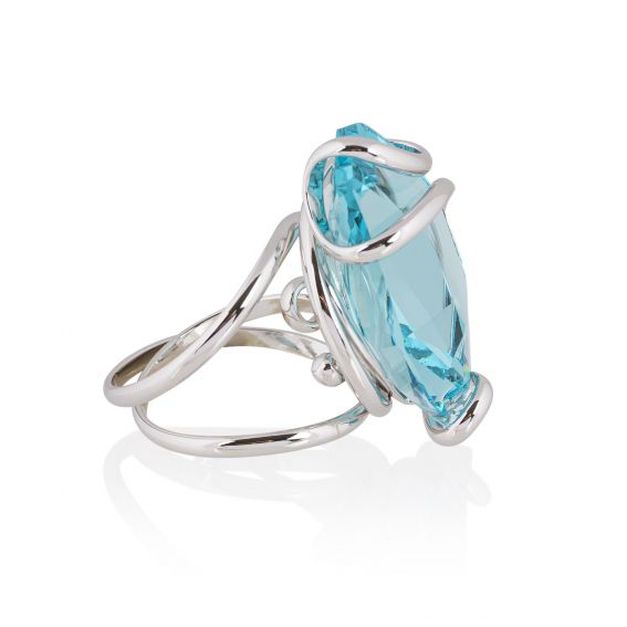 Ring Marazzini Swarovski Kristal Ovaal Licht Turkoois