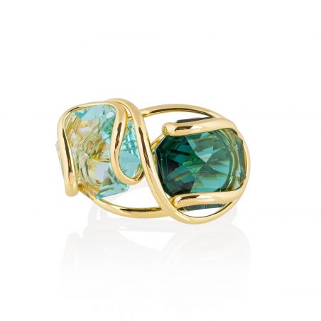 Ring Marazzini Swarovski Crystal Oval Light Turquoise