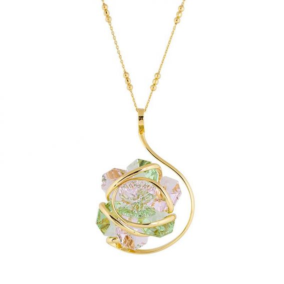 Collier Andrea Marazzini - Cristal Swarovski  Flower F19 Rose/Peridot
