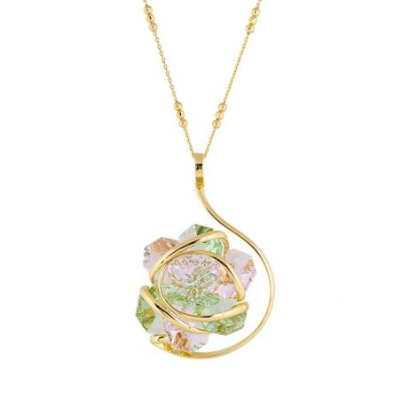 Collier Andrea Marazzini - Cristal Swarovski  Flower F19 Rose/Peridot