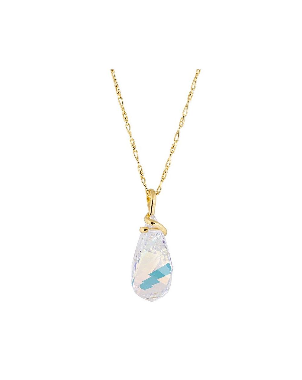 Marazzini Oval Swarovski Crystal Necklace Fuschia Doppio Cerchio