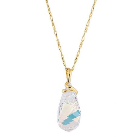 Marazzini ovale Swarovski kristal ketting Fuschia Doppio Cerchio