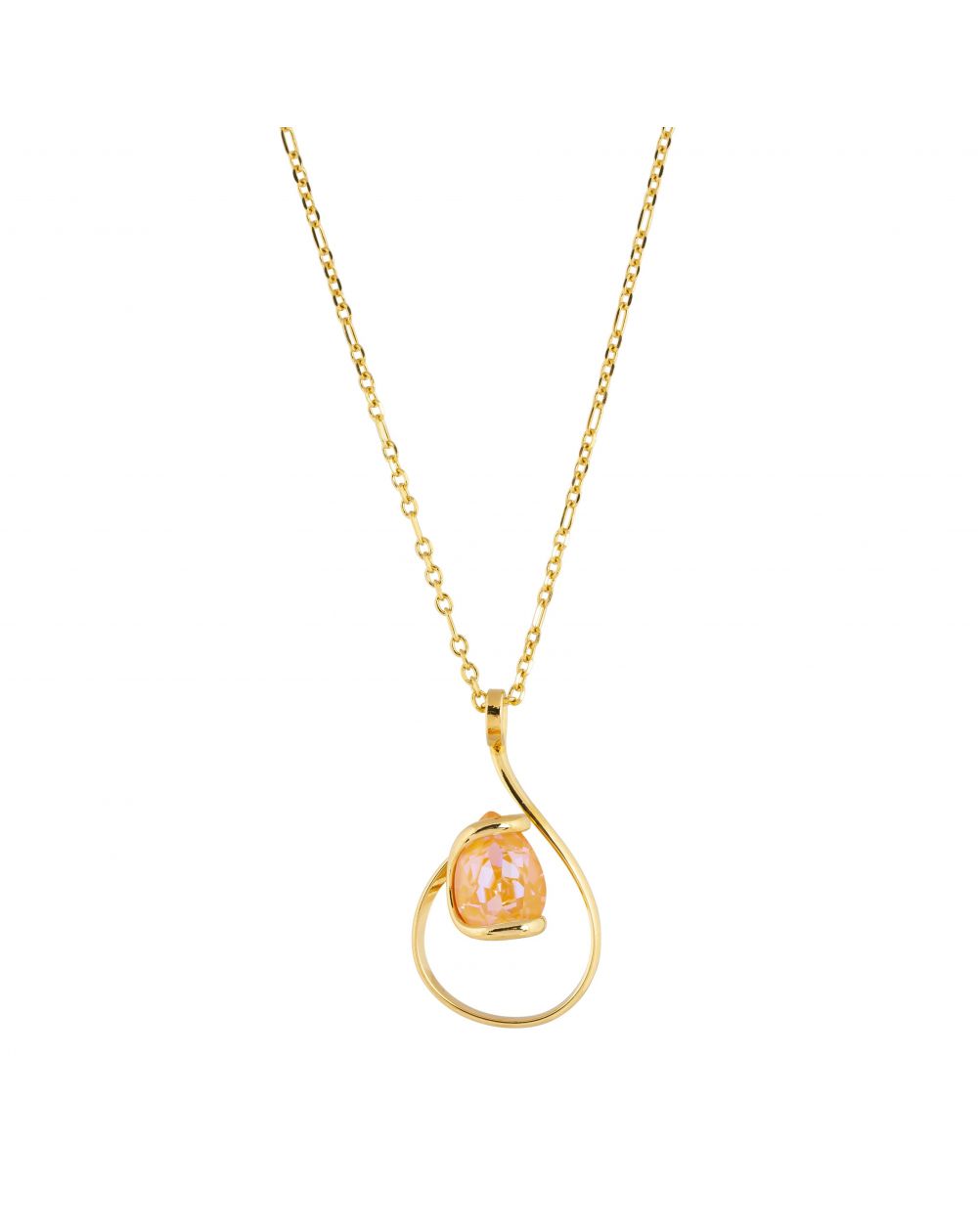 Marazzini ovale Swarovski kristal ketting Fuschia Doppio Cerchio
