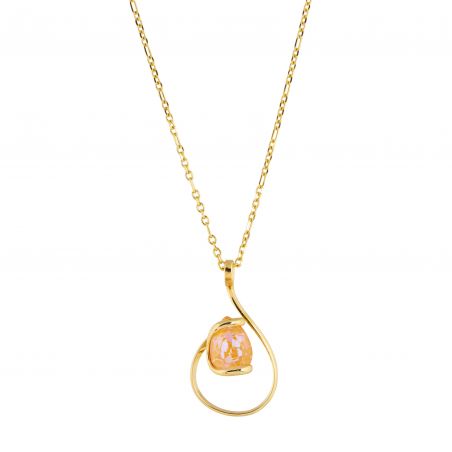 Marazzini ovale Swarovski kristal ketting Fuschia Doppio Cerchio