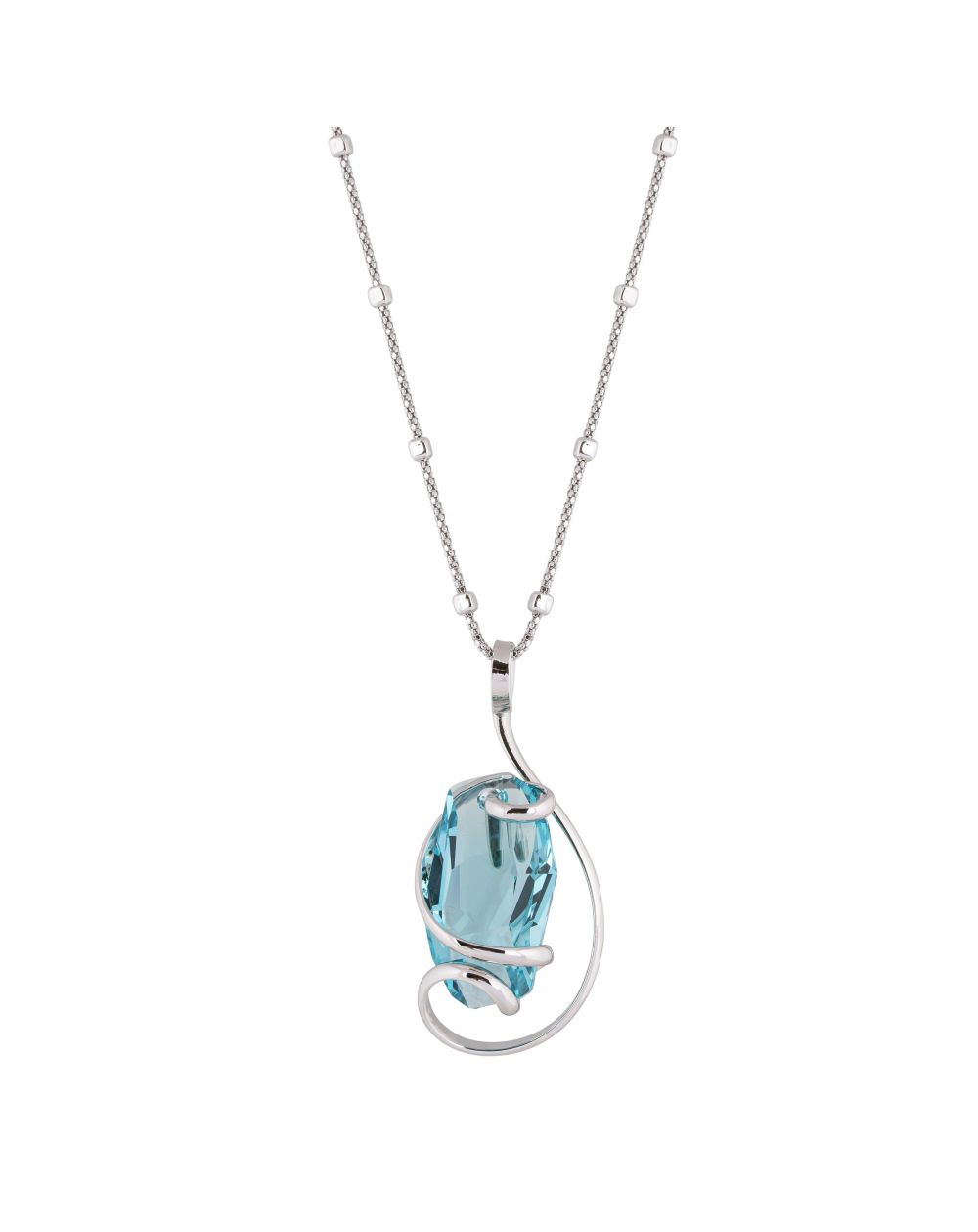 Marazzini Oval Swarovski Crystal Necklace Fuschia Doppio Cerchio