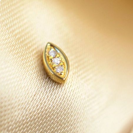 Boucles d'oreilles Golden Eye (1 unité) - 3 diamants - Bijoux en argent