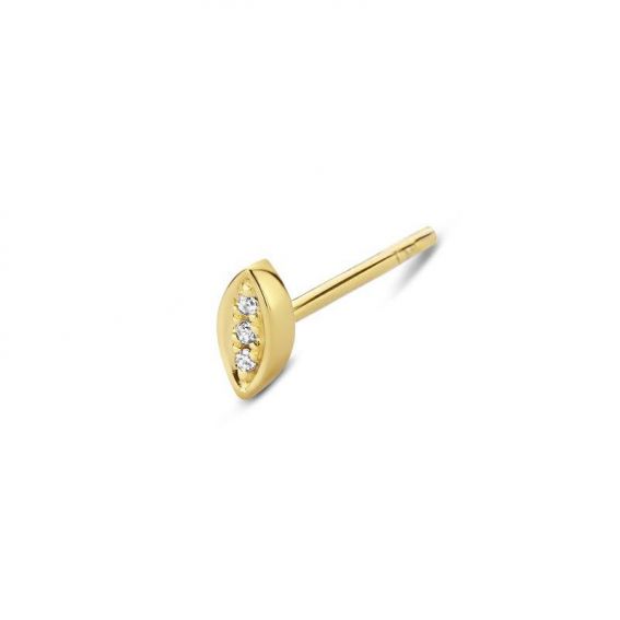 Boucles d'oreilles Golden Eye (1 unité) - 3 diamants - Bijoux en argent