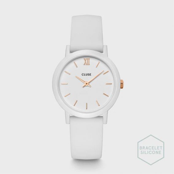CLUSE Watch - Minuit Nylon White, Rose Gold