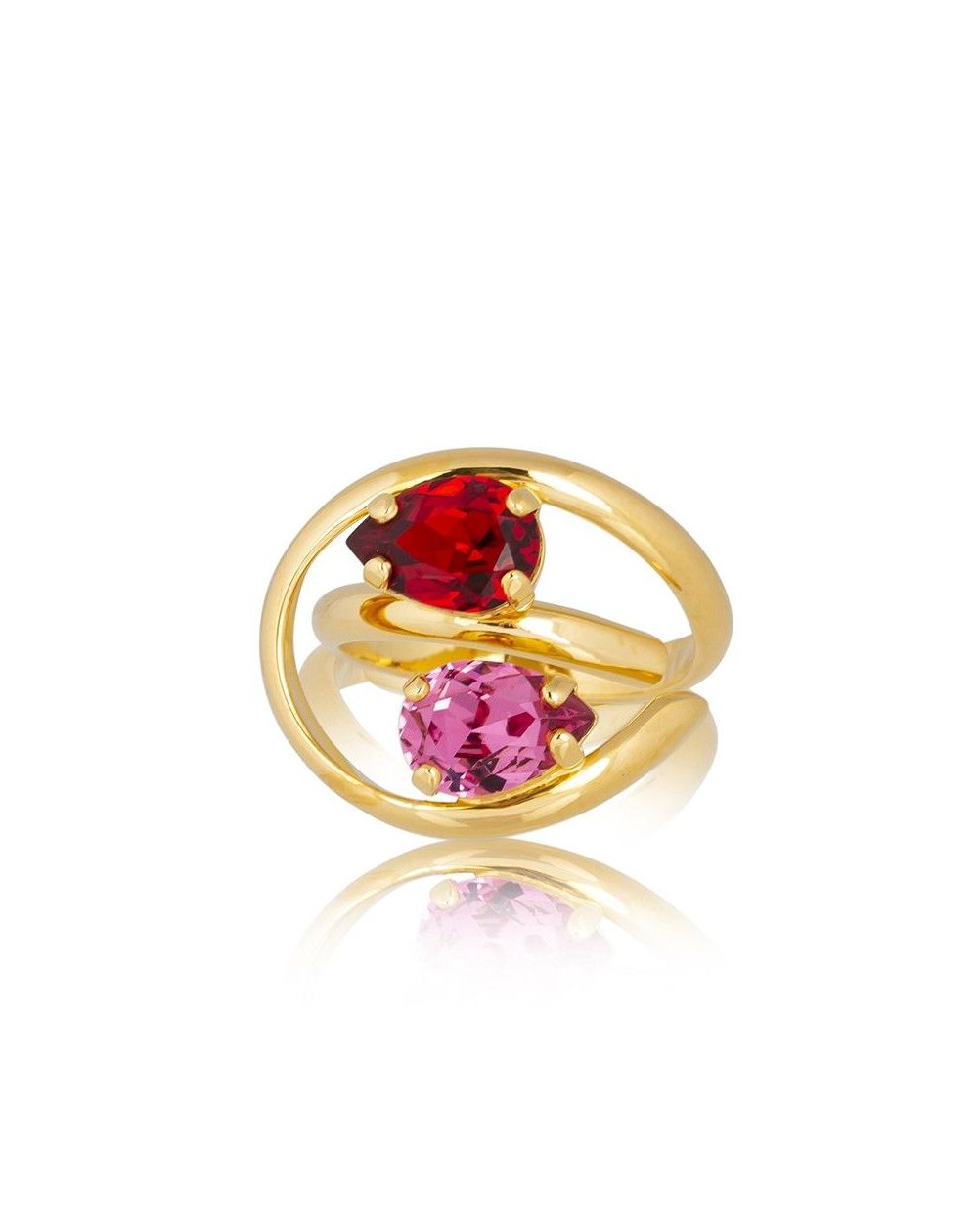 Andrea Marazzini - Bague cristal Swarovski Mignon Fuchsia/Red Double