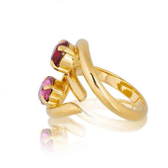 Andrea Marazzini - Bague cristal Swarovski Mignon Fuchsia/Red Double